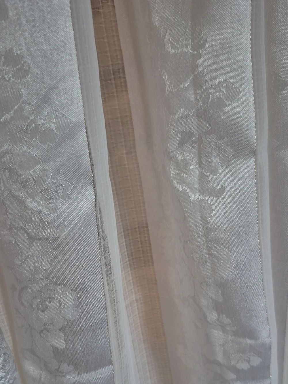 Two White Semi Sheer Rod-Pocket Curtain Panels 54x84 (108x84)